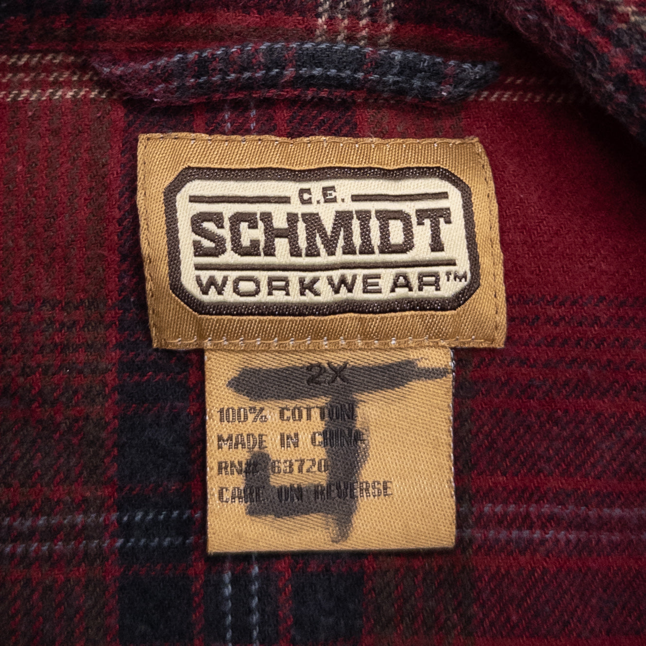 SCHMIDT 長袖シャツ レッド メンズXXL