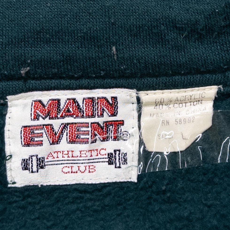 MAIN EVENT フルジップスウェット グレー グリーン メンズL