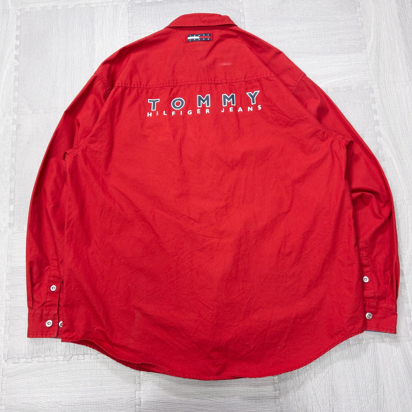 TOMMY HILFIGER トミーヒルフィガー 長袖シャツ レッド メンズL