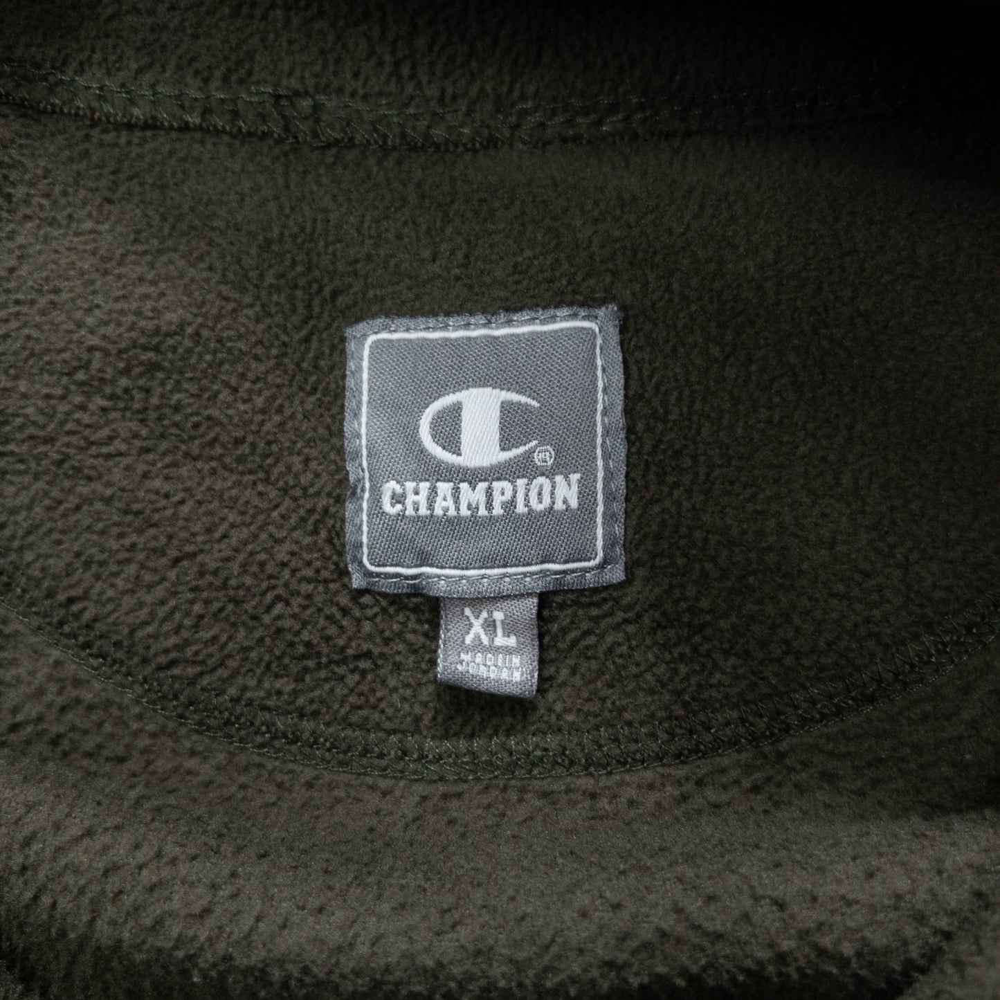 Champion チャンピオン ハーフジップフリース カーキ メンズXL