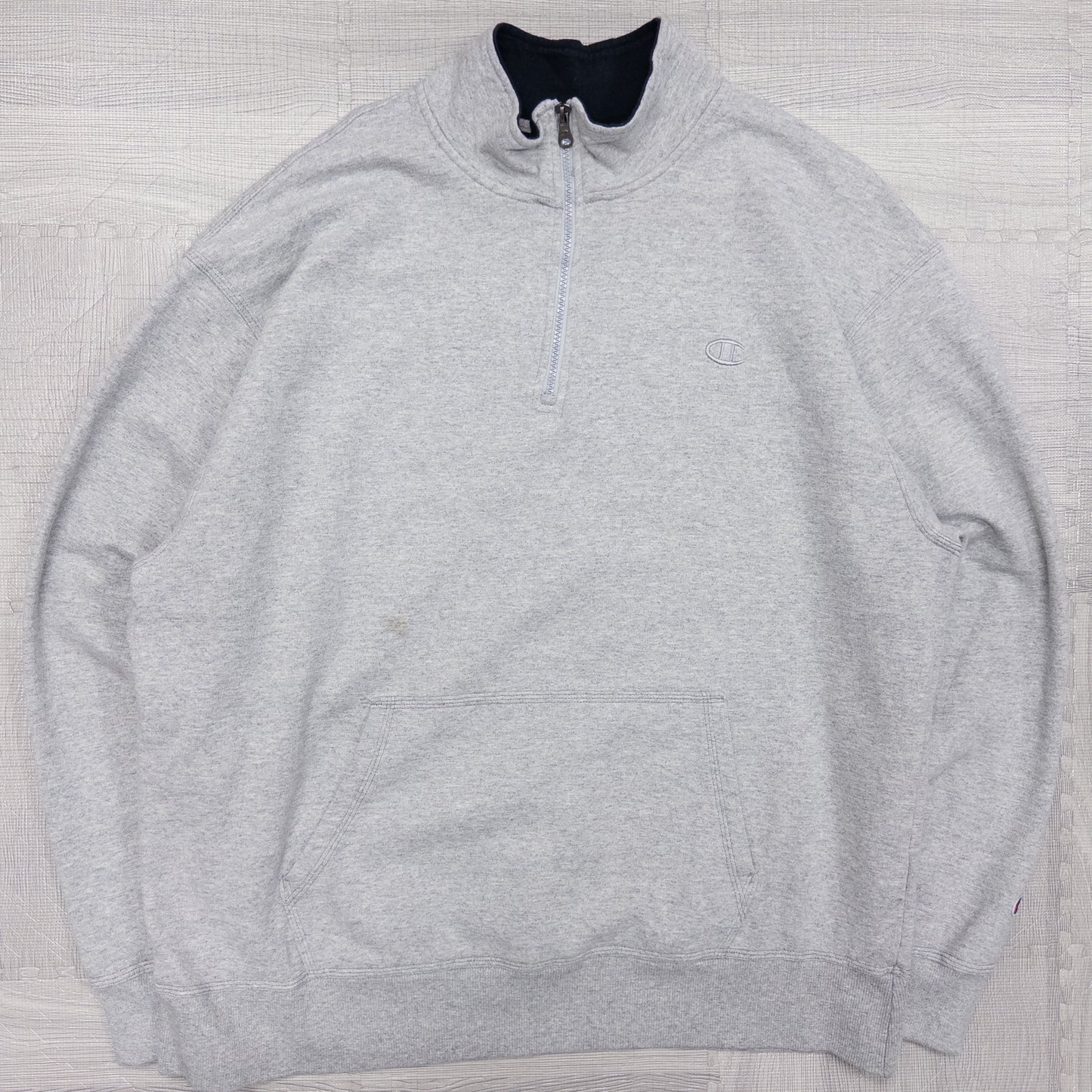 Champion チャンピオン ハーフジップスウェット グレー メンズXL