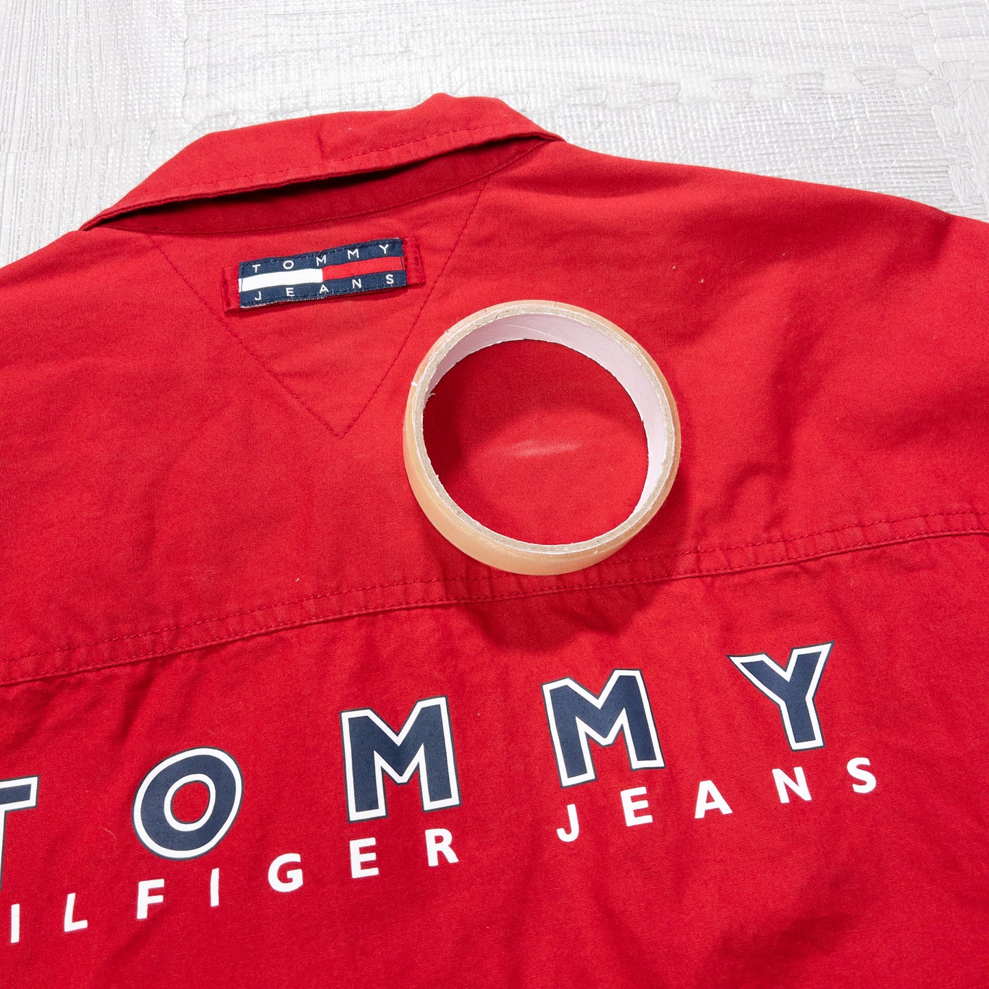 TOMMY HILFIGER トミーヒルフィガー 長袖シャツ レッド メンズL