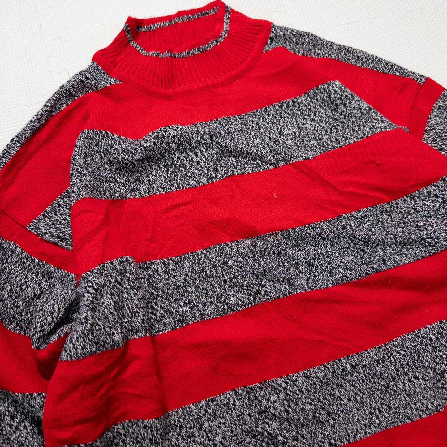 AMILANO ニット レッド グレー メンズL