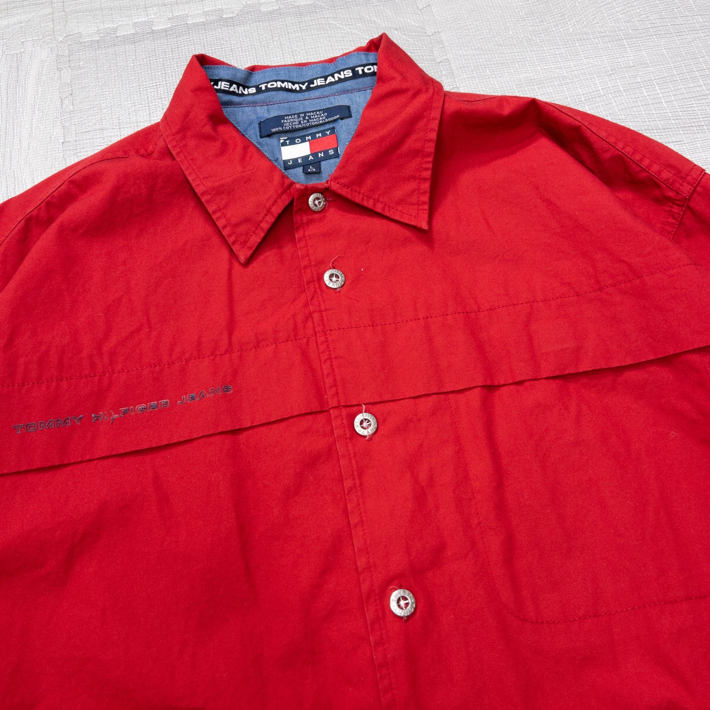 TOMMY HILFIGER トミーヒルフィガー 長袖シャツ レッド メンズL