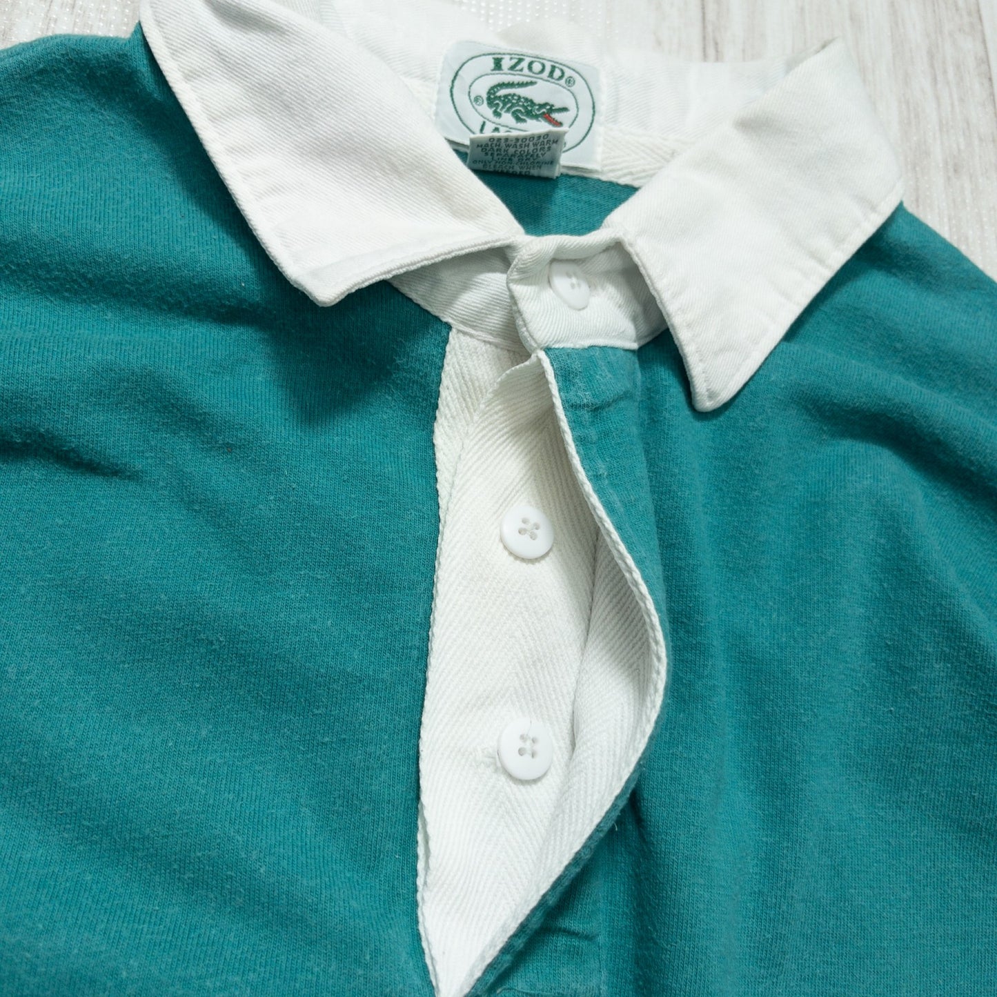 90s IZOD LACOSTE ラコステ 長袖ポロシャツ トップス メンズL USA製 グリーン