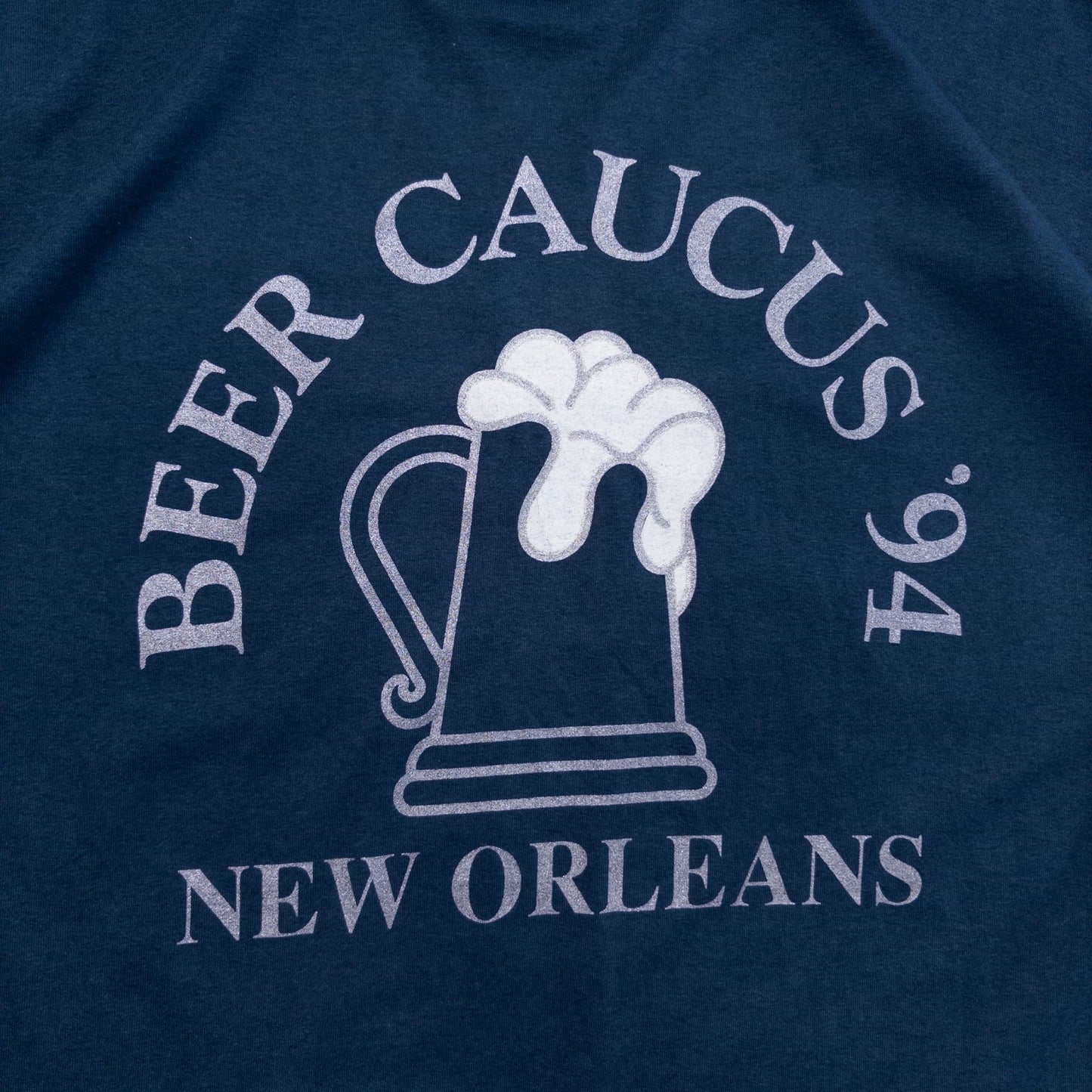 90s BEER CAUCUS アルコール プリント Tシャツ ネイビー XL USA製 シングルステッチ