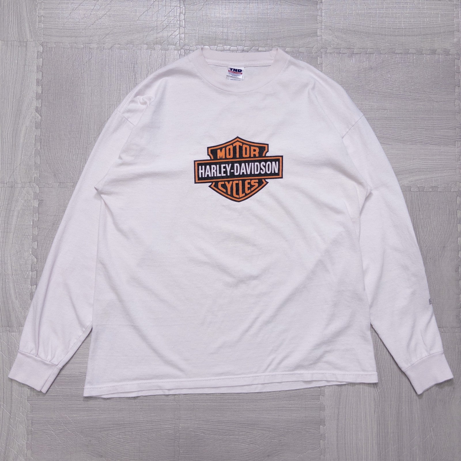 00s HARLEY-DAVIDSON ハーレーダビッドソン フレイムロゴ 長袖Tシャツ ロンT ホワイト USA製 L – 無人古着屋  Non-Staff