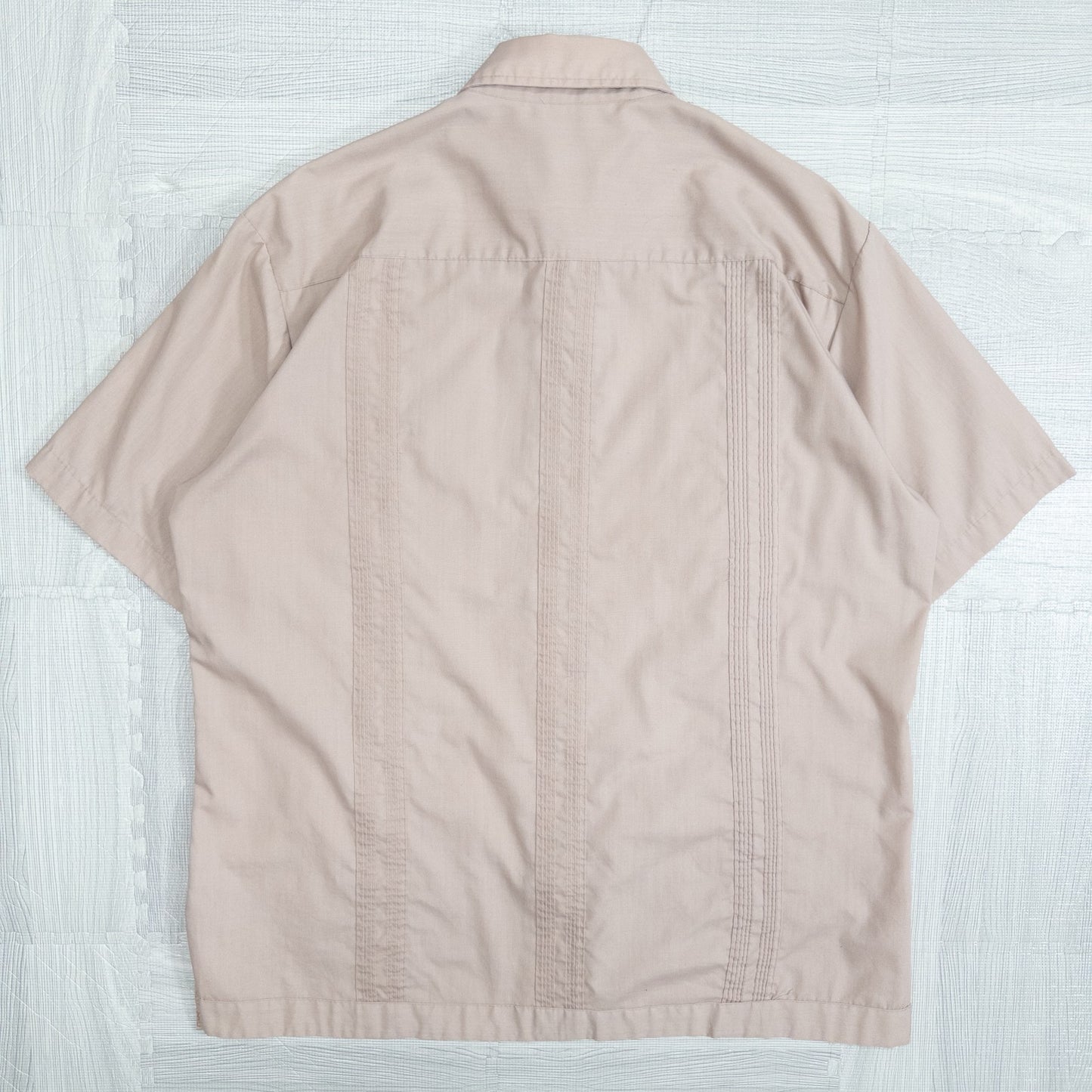 古着 90s reviVal キューバシャツ 半袖刺繍シャツ ベージュL