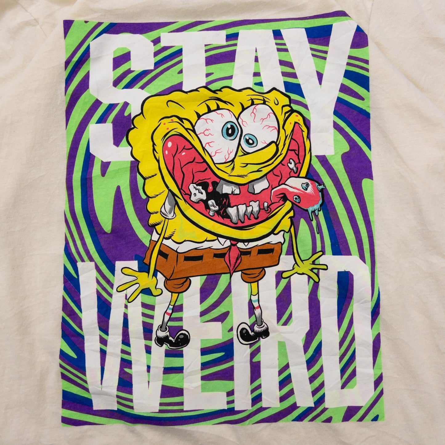 00s nickelondeon スポンジボブ Tシャツ ベージュ L