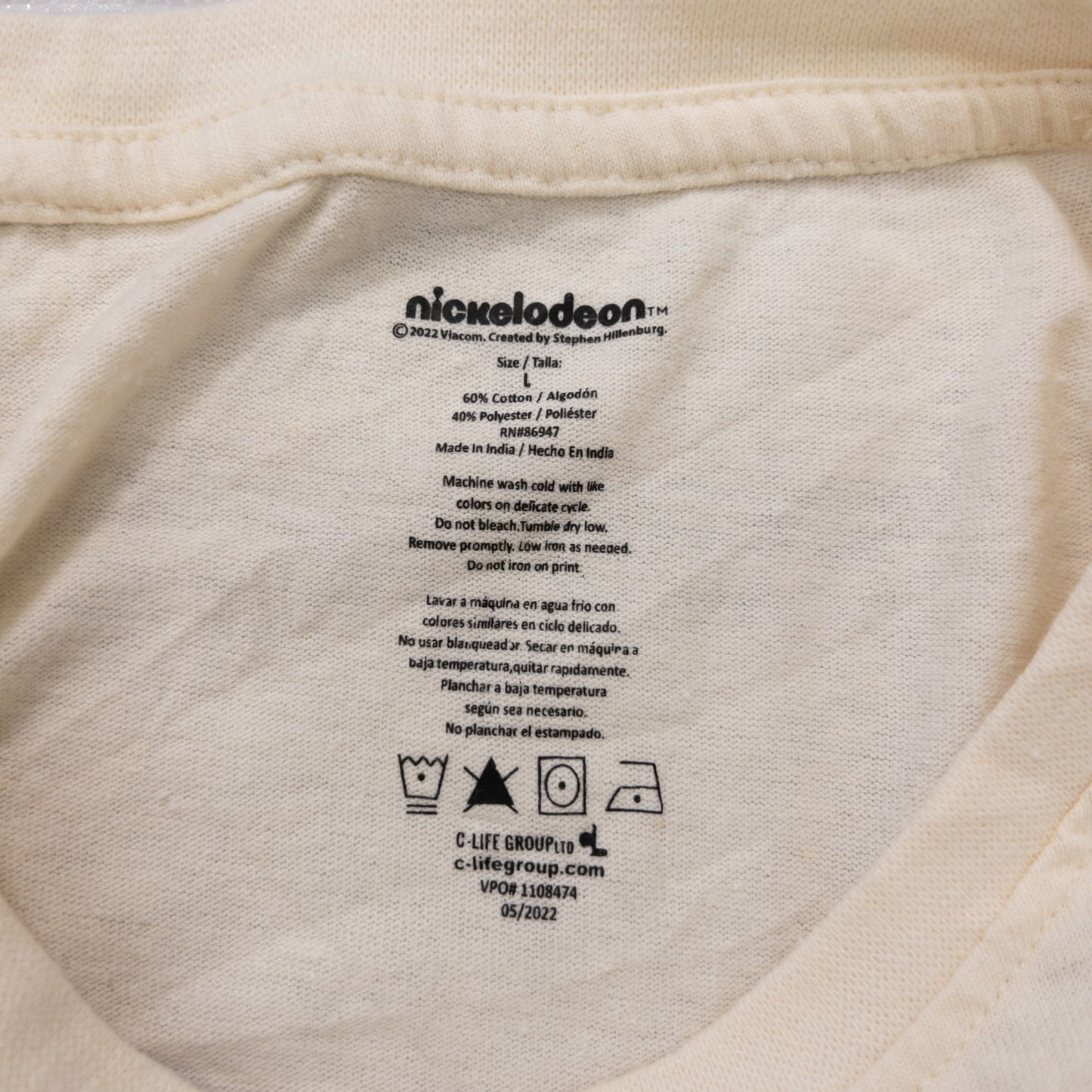 00s nickelondeon スポンジボブ Tシャツ ベージュ L