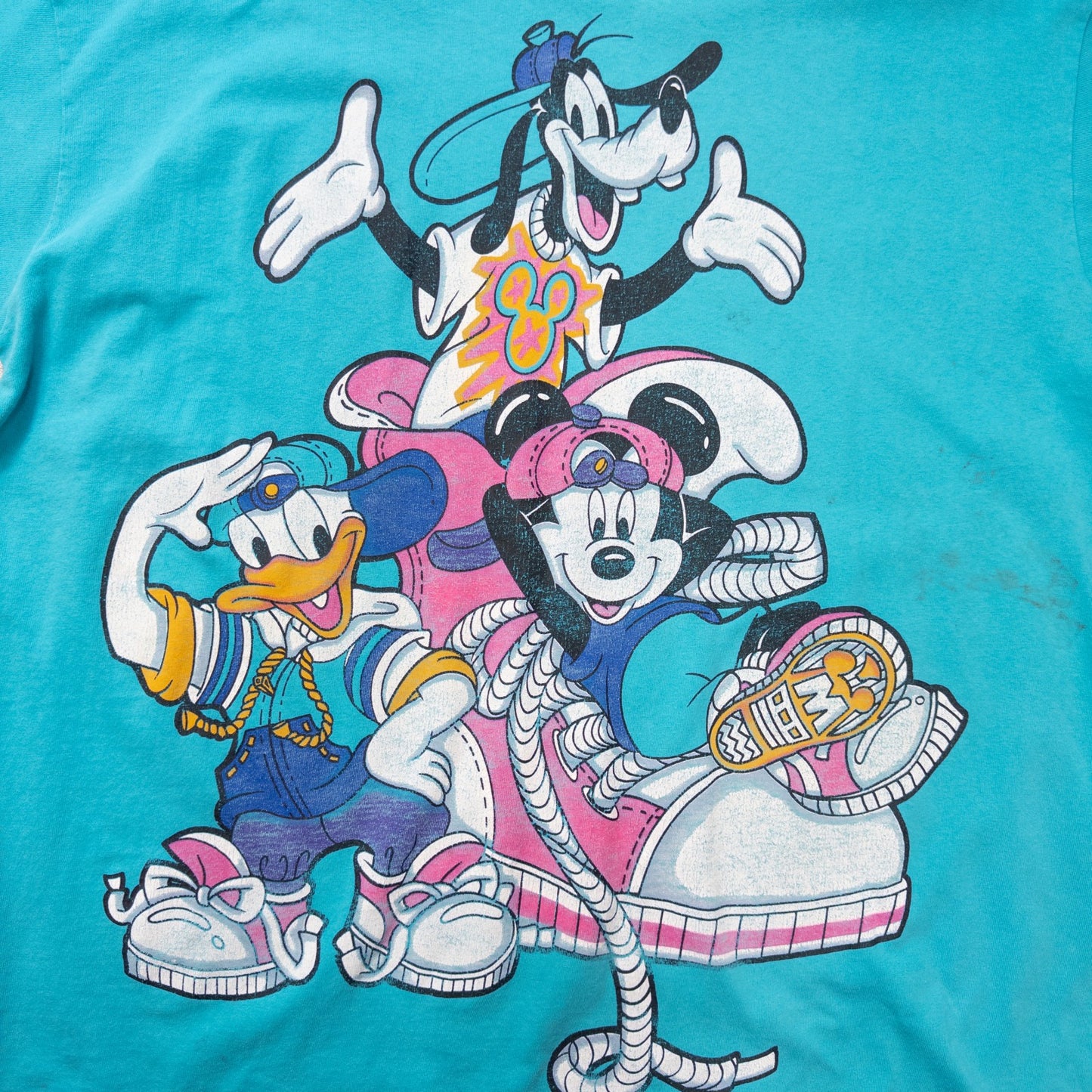 90s Disney キャラクタープリントTシャツ グリーン
