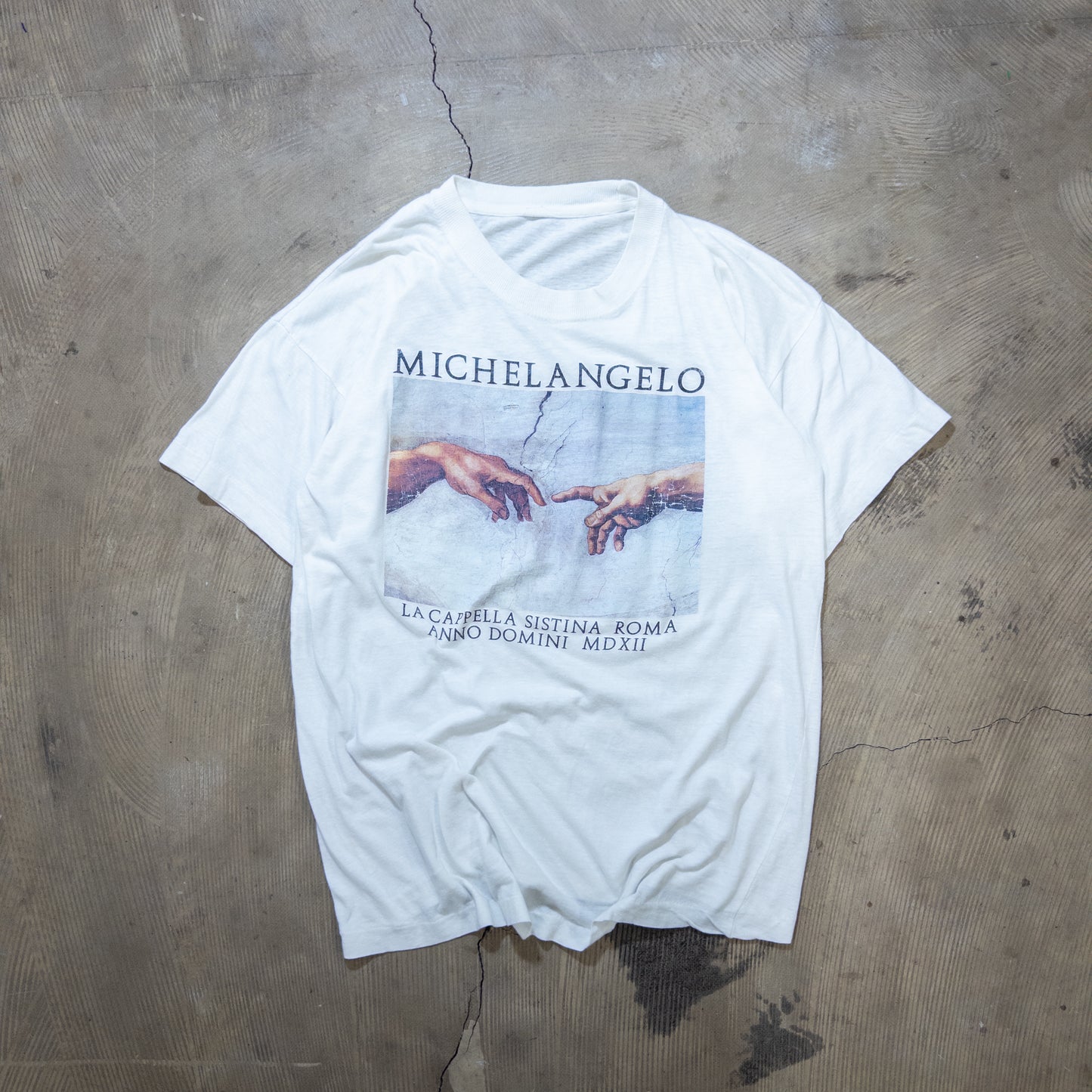 MICHELANGELO ミケランジェロ アダムの創造 システィーナ礼拝堂 アートTシャツ