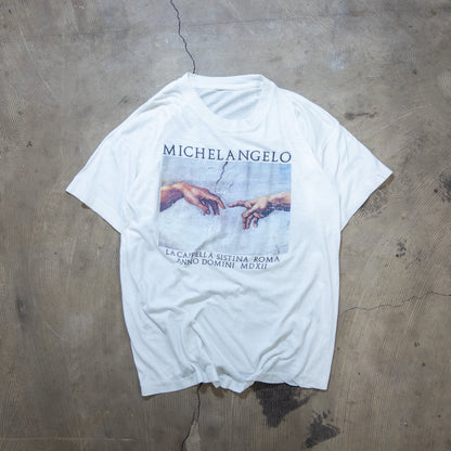 MICHELANGELO ミケランジェロ アダムの創造 システィーナ礼拝堂 アートTシャツ