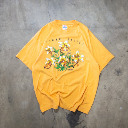 90年代 アートTシャツ Petal Pets Tiger Lilies アニマル 花柄 ONE SIZE