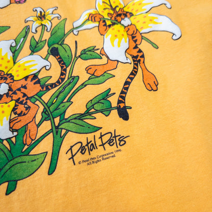 90年代 アートTシャツ Petal Pets Tiger Lilies アニマル 花柄 ONE SIZE