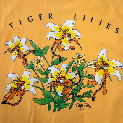 90年代 アートTシャツ Petal Pets Tiger Lilies アニマル 花柄 ONE SIZE