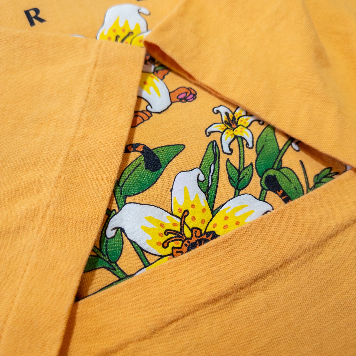 90年代 アートTシャツ Petal Pets Tiger Lilies アニマル 花柄 ONE SIZE