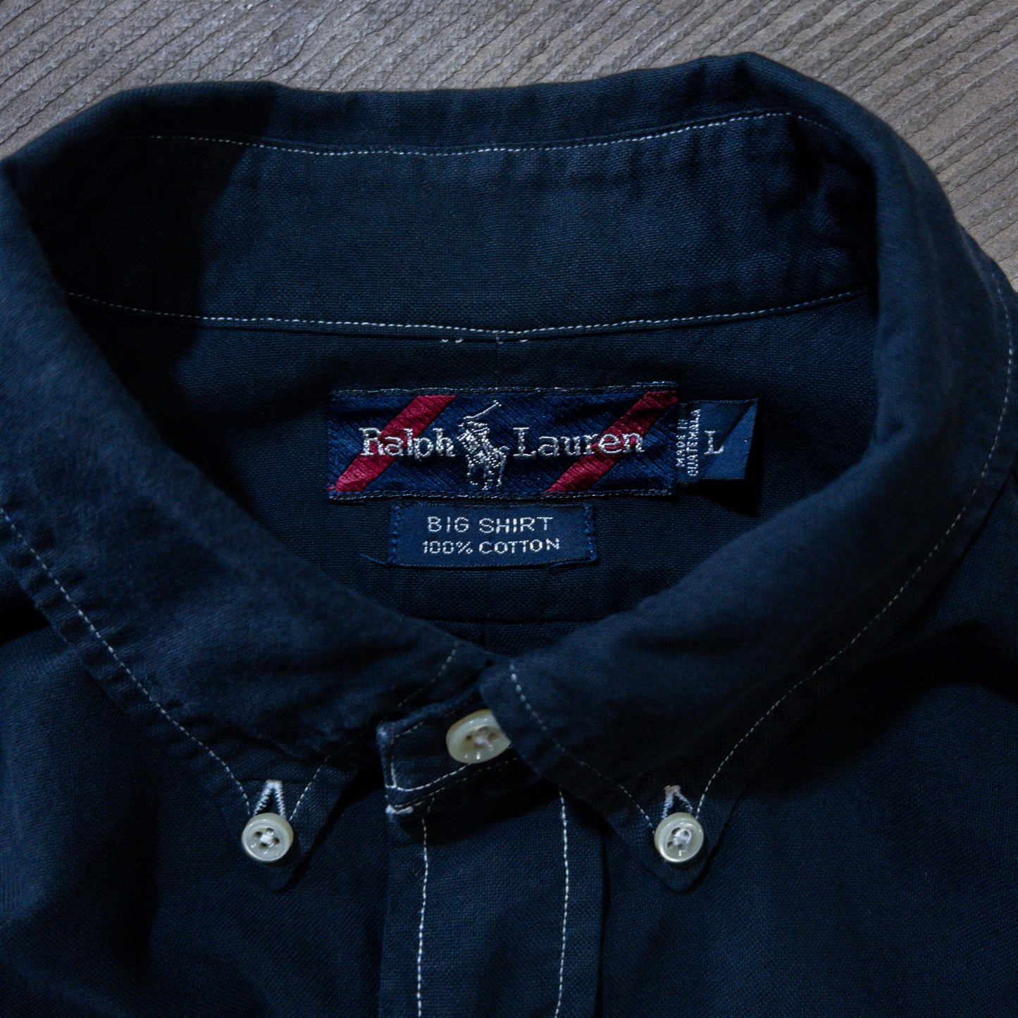 90's Ralph Lauren BIG SHIRT 黒染め L