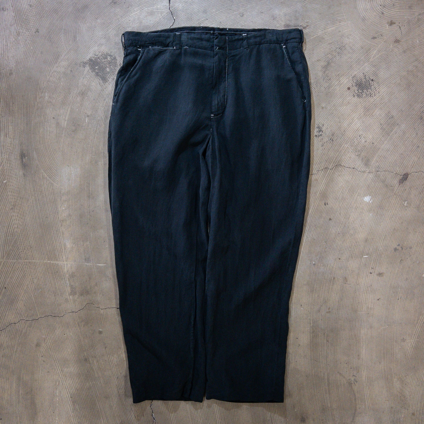 90's Polo by Ralph Lauren リネンシルクスラックス 黒染め W36 L30