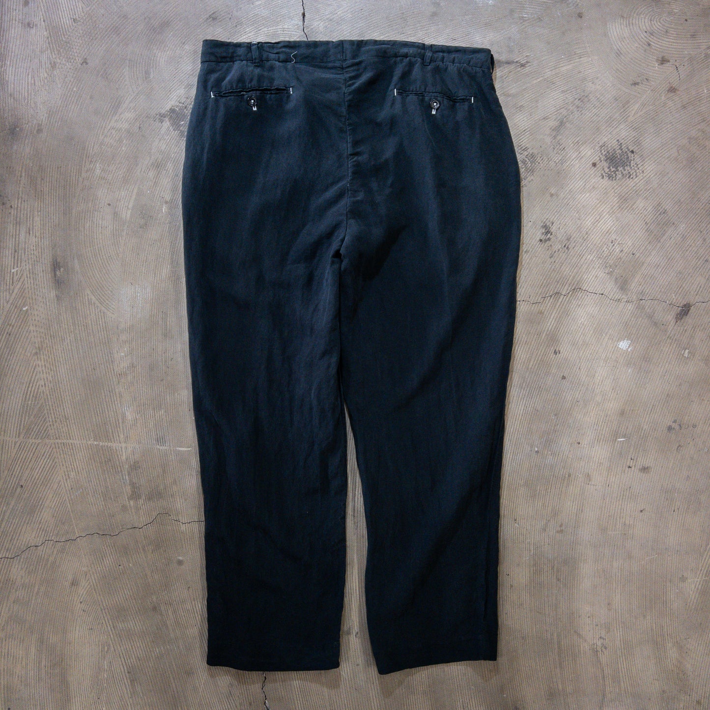 90's Polo by Ralph Lauren リネンシルクスラックス 黒染め W36 L30