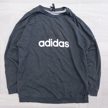 adidas アディダス 長袖Tシャツ ブラックグレー メンズL