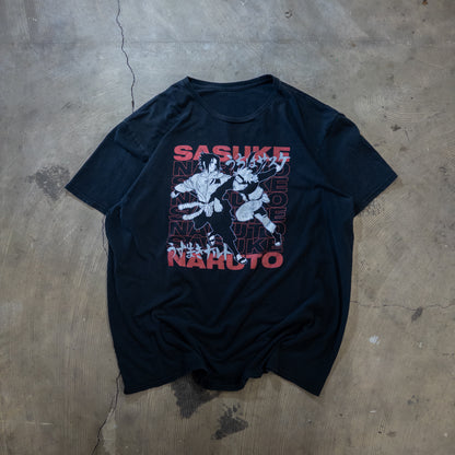 NARUTO ナルト サスケ アニメTシャツ ブラック