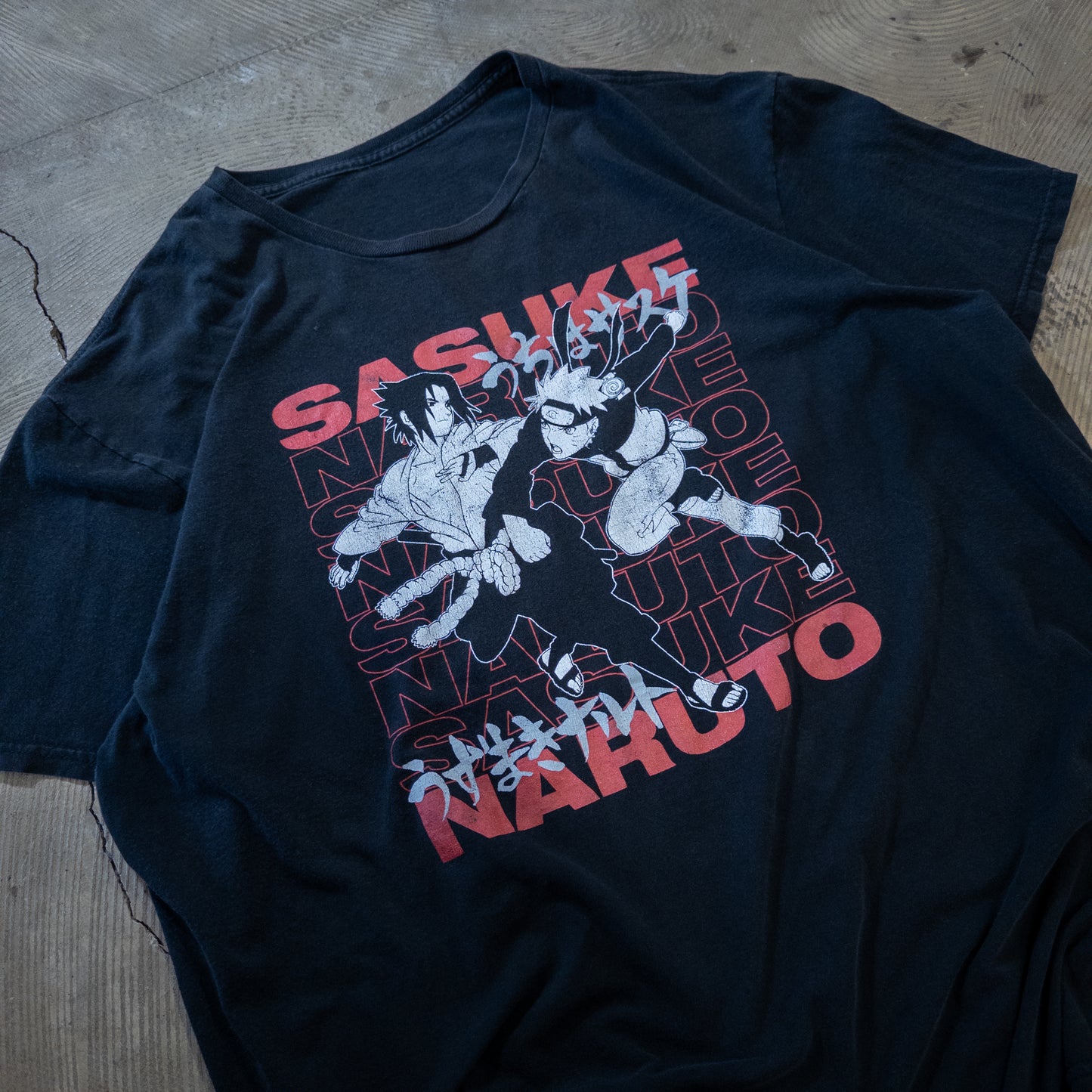 NARUTO ナルト サスケ アニメTシャツ ブラック
