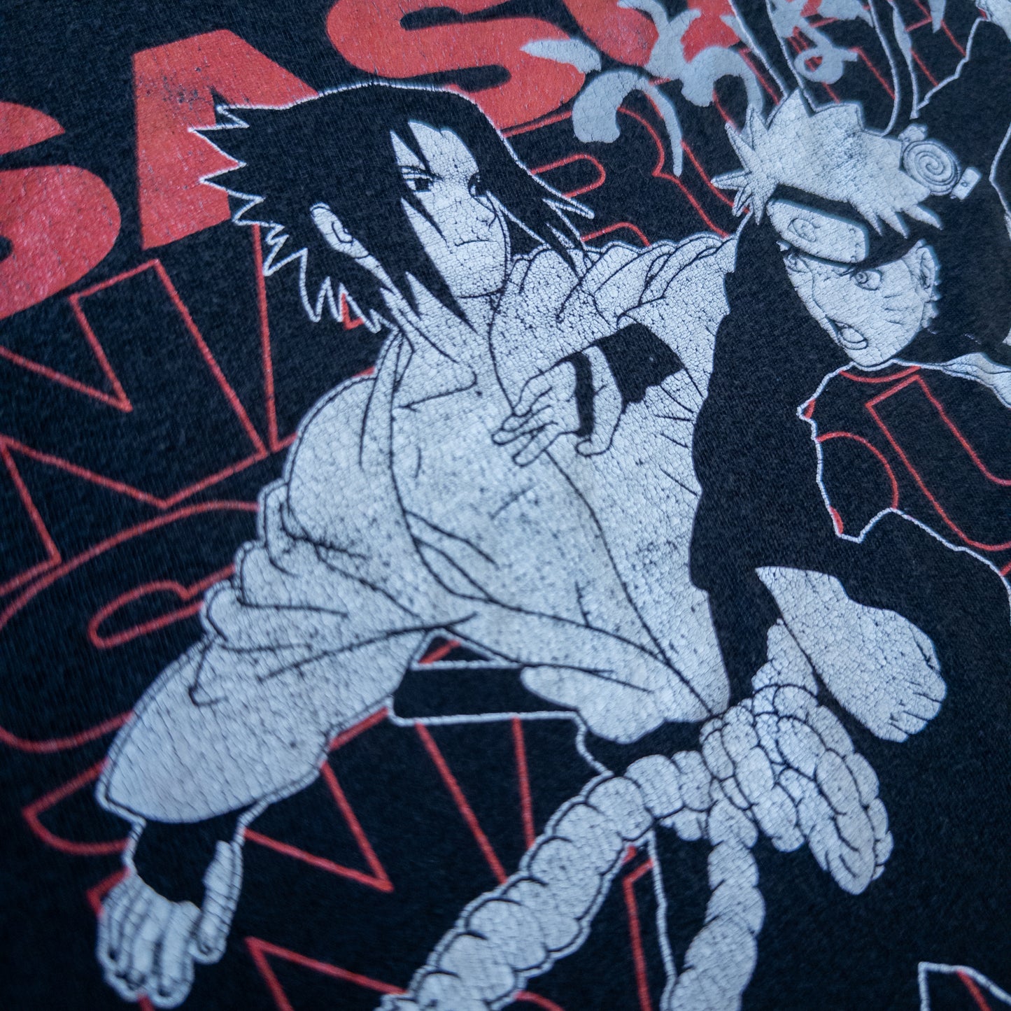 NARUTO ナルト サスケ アニメTシャツ ブラック