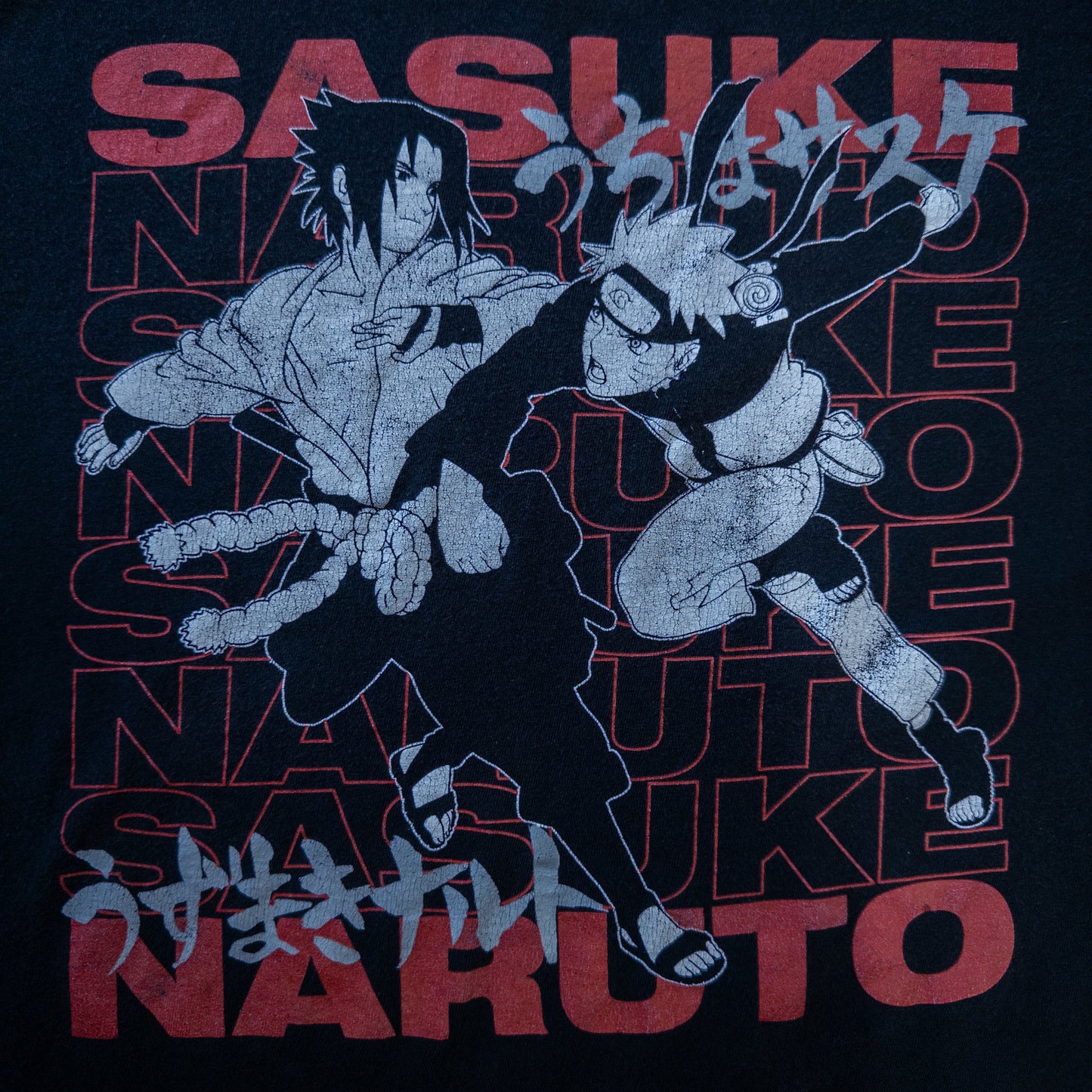 NARUTO ナルト サスケ アニメTシャツ ブラック