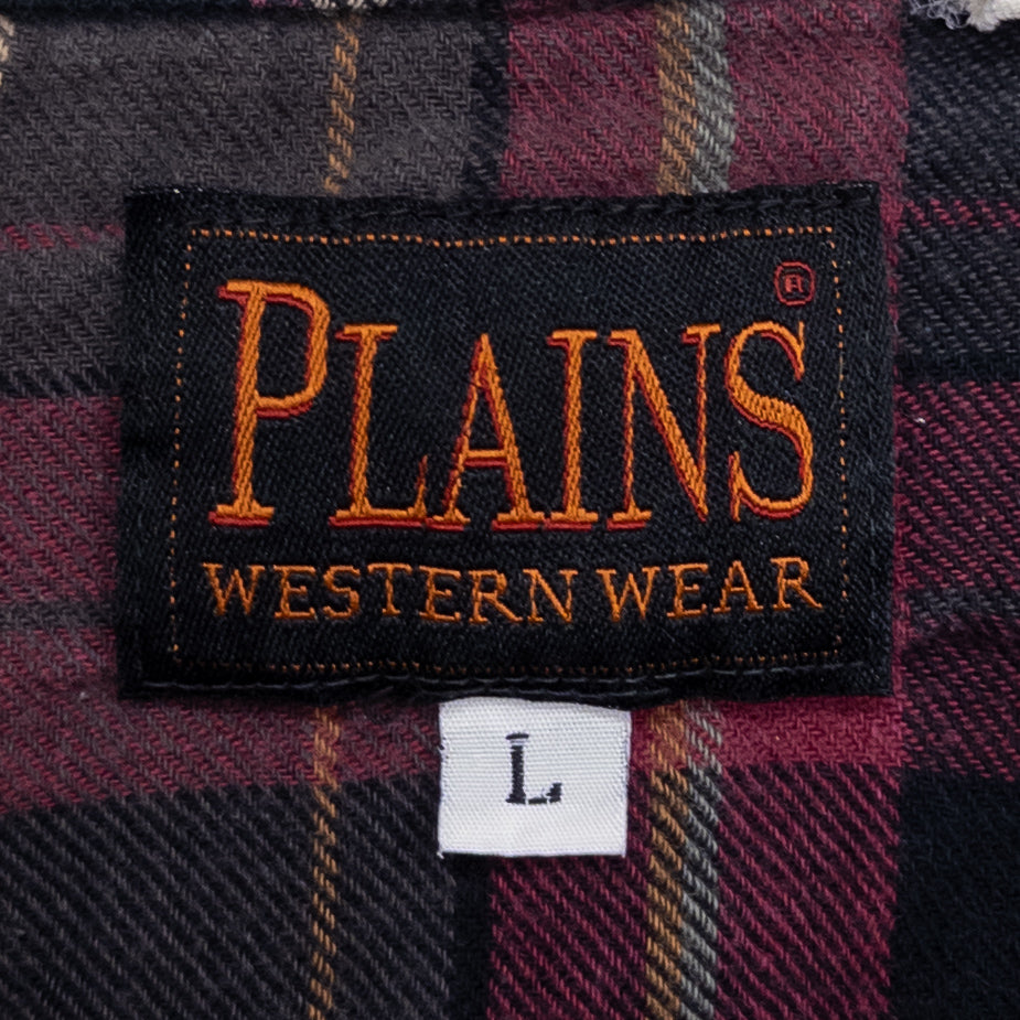 PLAINS 長袖シャツ レッド メンズL