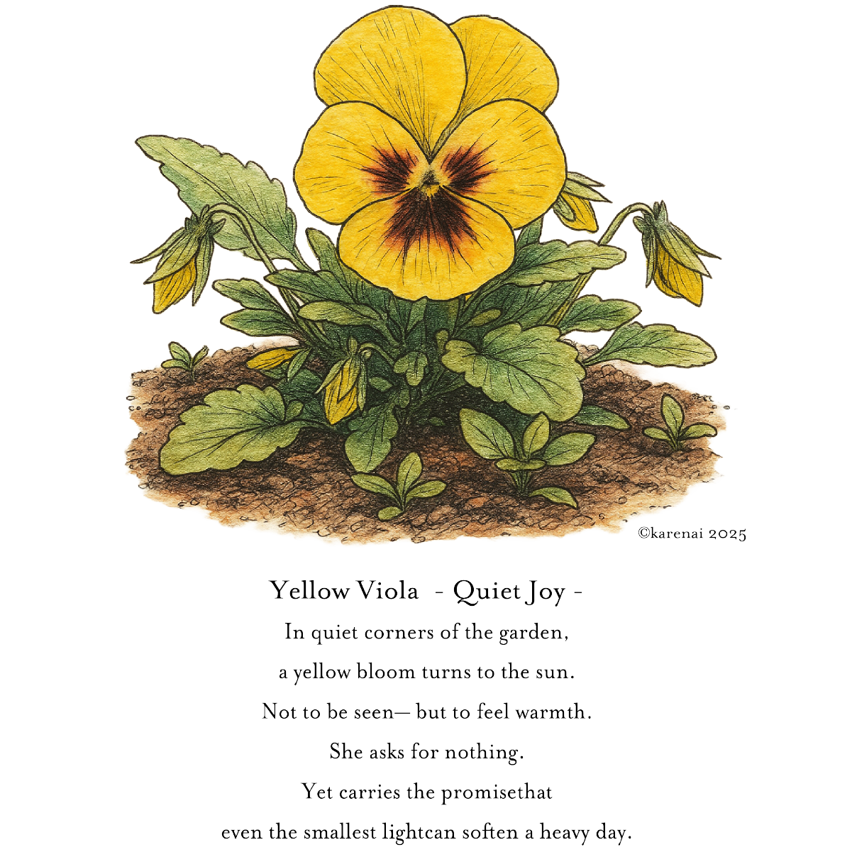 Yellow viola HOODIE "OATMEAL"