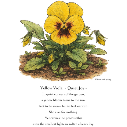 Yellow viola HOODIE "OATMEAL"