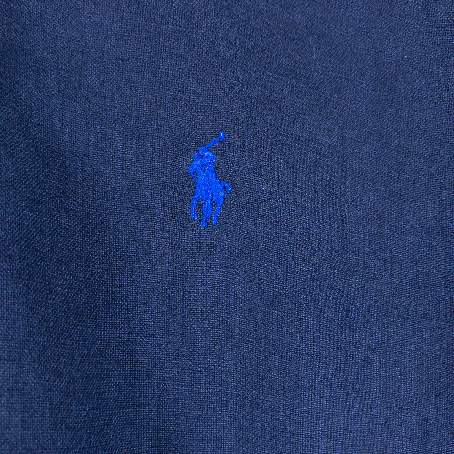 [メンズXXL] 00年代 Ralph Lauren/ラルフローレン 半袖シャツ リネン 黒染め