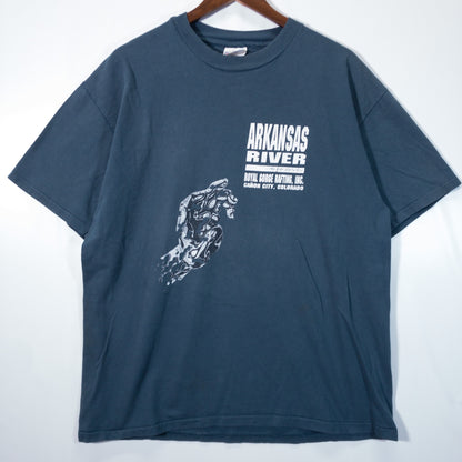 [メンズL] Hanes/ヘインズ Tシャツ ARKANSAS RIVER プリント