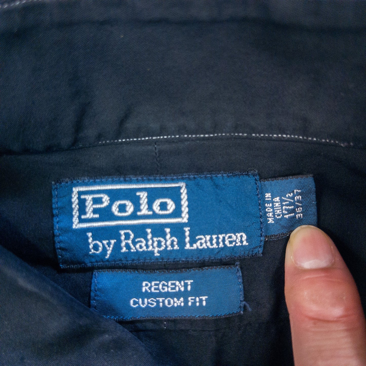 [メンズXXL] 90〜00年代 Polo by Ralph Lauren/ポロバイラルフローレン 長袖シャツ REGENT CUSTOM FIT 黒染め