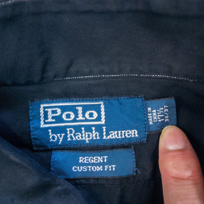 [メンズXXL] 90〜00年代 Polo by Ralph Lauren/ポロバイラルフローレン 長袖シャツ REGENT CUSTOM FIT 黒染め