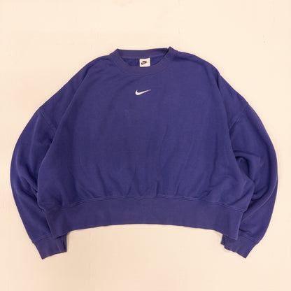 [メンズXXL] 00年代 Nike/ナイキ スウェット トレーナー センターロゴ 短丈 ワイドスウェット