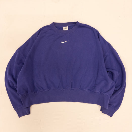 [メンズXXL] 00年代 Nike/ナイキ スウェット トレーナー センターロゴ 短丈 ワイドスウェット