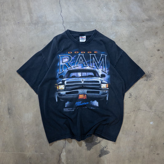 [メンズXL] 00年代 Hanes/ヘインズ Tシャツ DODGE RAM ダッジラム アメ車 アドバタイジングTシャツ