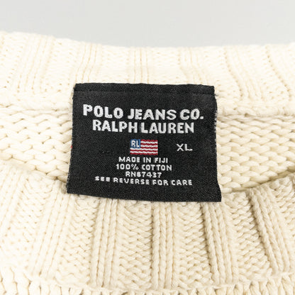 [メンズXL] 90年代 POLO JEANS COMPANY/ポロジーンズカンパニー ニット セーター コットンニット