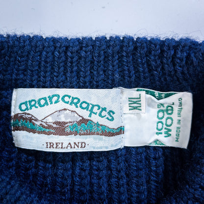 [メンズL] 90年代 aran crafts/アランクラフト ニット セーター フィッシャーマン リブニット