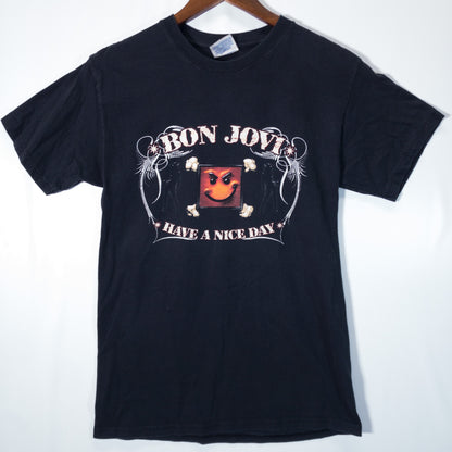 Bon Jovi ボン・ジョヴィ Tシャツ S ブラック バンドプリント Hanes/ヘインズ