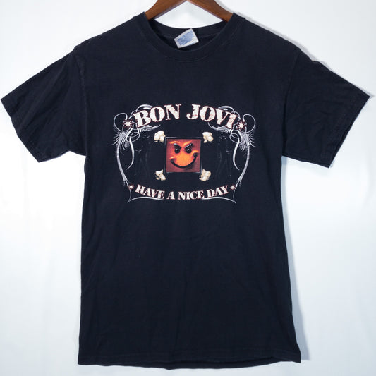 Bon Jovi ボン・ジョヴィ Tシャツ S ブラック バンドプリント Hanes/ヘインズ