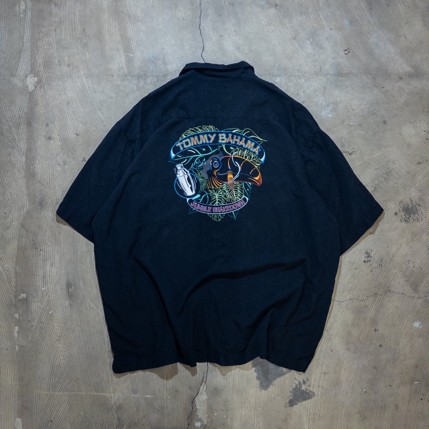 [メンズ3XL] 90年代 Tommy Bahama/トミーバハマ アロハシャツ・かりゆしウェア バック刺繍 開襟シャツ
