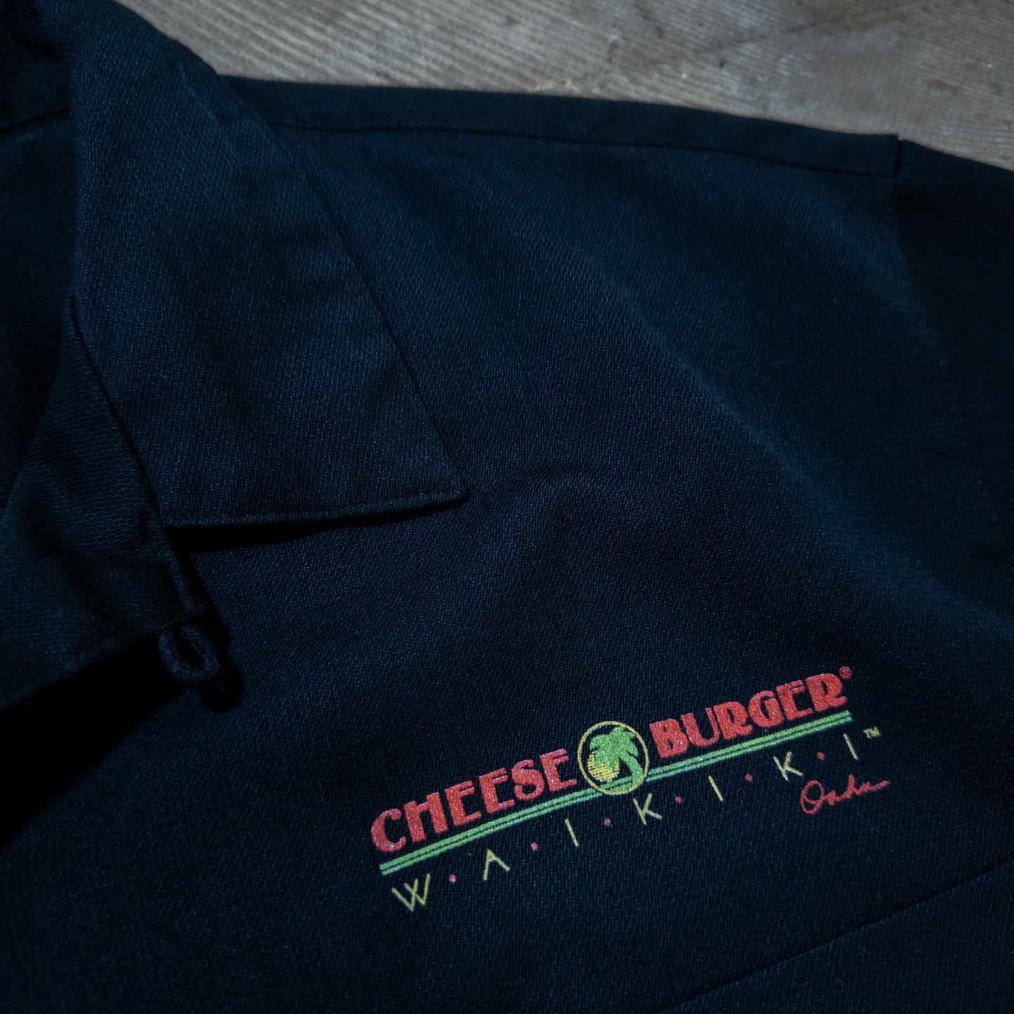 [メンズM] 90〜00年代 アロハシャツ・かりゆしウェア CHEESEBURGER WAIKIKI 開襟シャツ レストラン
