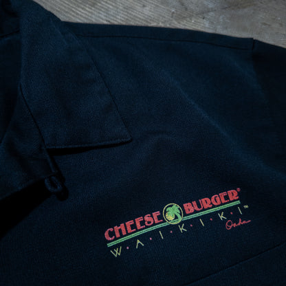 [メンズM] 90〜00年代 アロハシャツ・かりゆしウェア CHEESEBURGER WAIKIKI 開襟シャツ レストラン