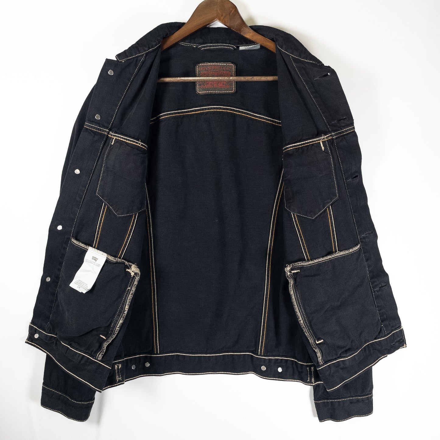 [メンズM] 00年代 Levi's/リーバイス Gジャン・デニムジャケット 黒染め