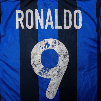 [メンズL] 90〜00年代 Nike/ナイキ インテル・ミラノ RONALDO #9 サッカーユニフォーム / Made in UK