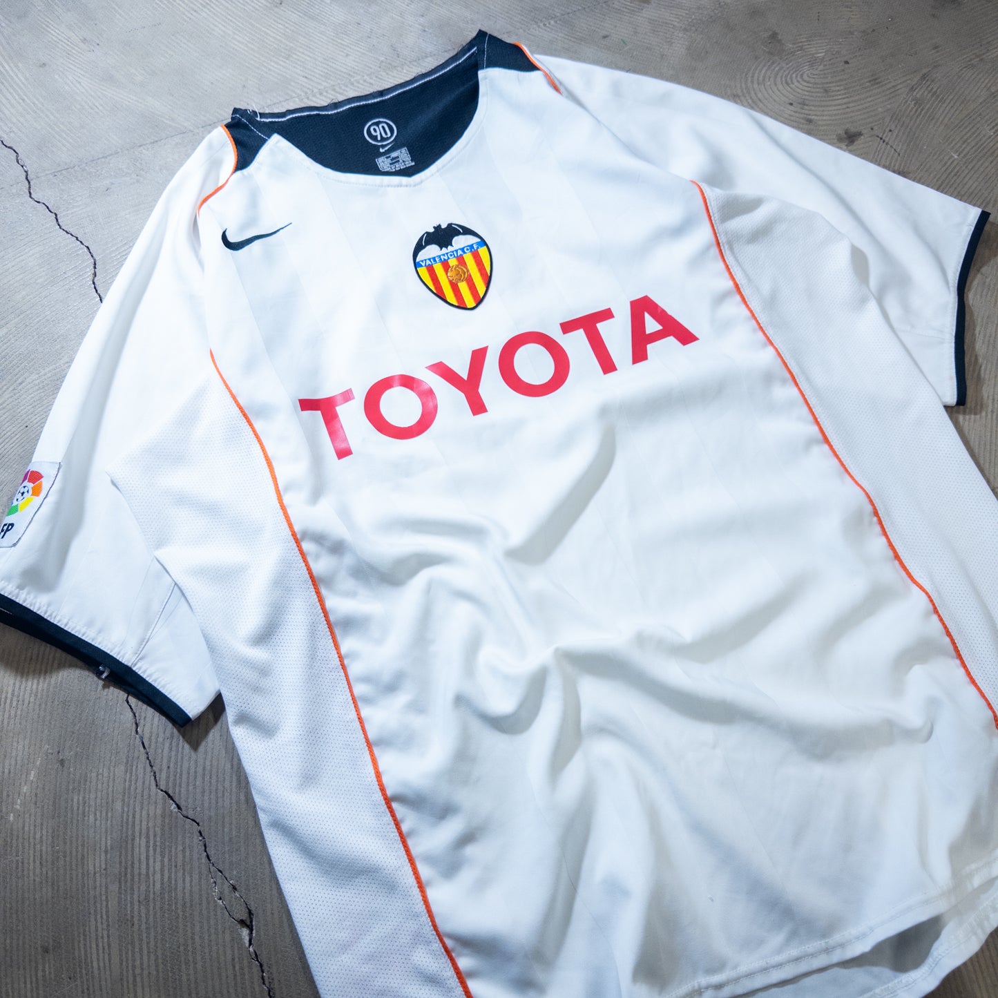 [メンズL] 00年代 Nike/ナイキ ゲームシャツ サッカーユニフォーム バレンシアCF TOYOTA