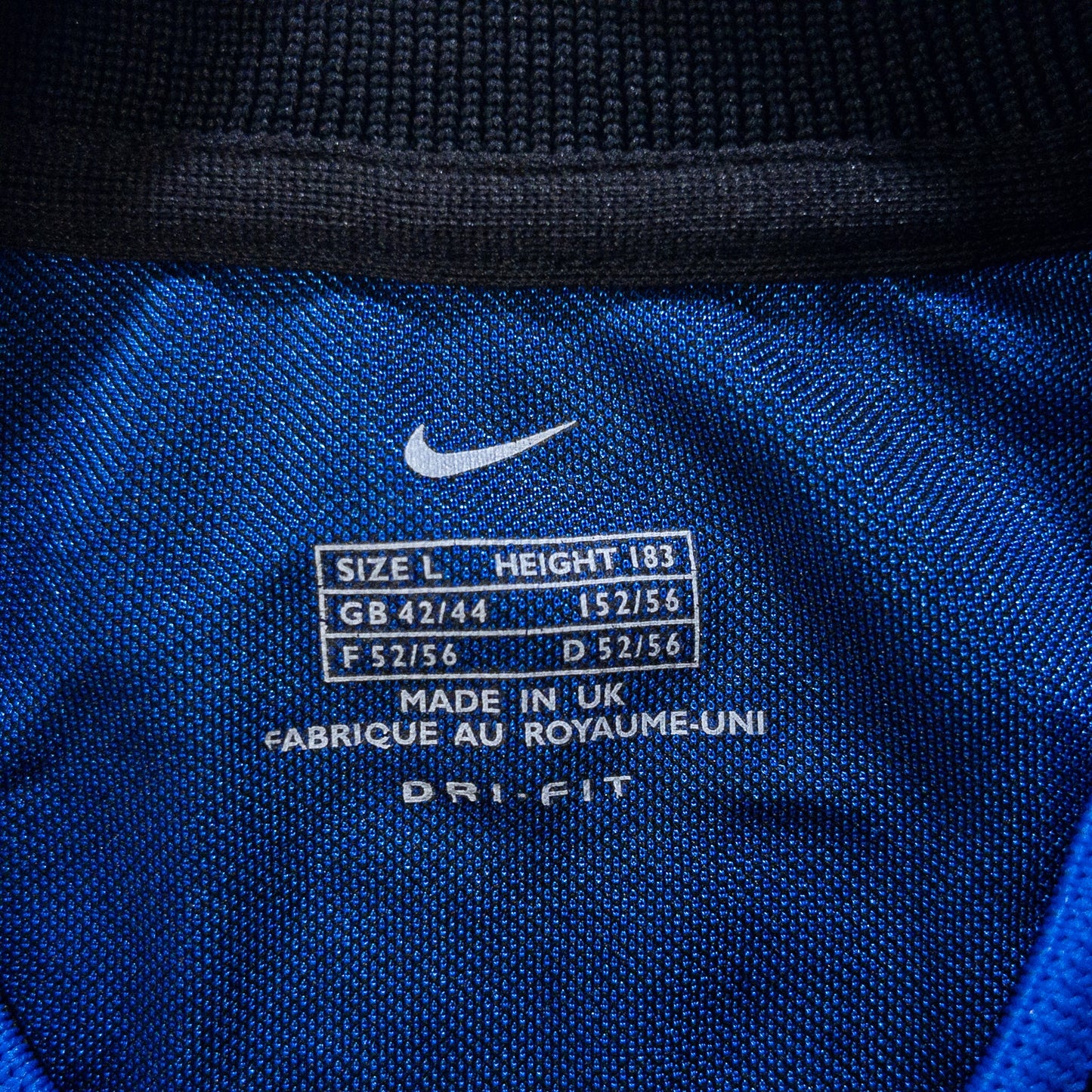 [メンズL] 90〜00年代 Nike/ナイキ インテル・ミラノ RONALDO #9 サッカーユニフォーム / Made in UK